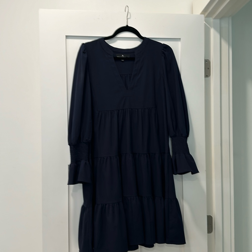 Navy cotton poplin kenzo dress by Pomander Place for TUCKERNUCK